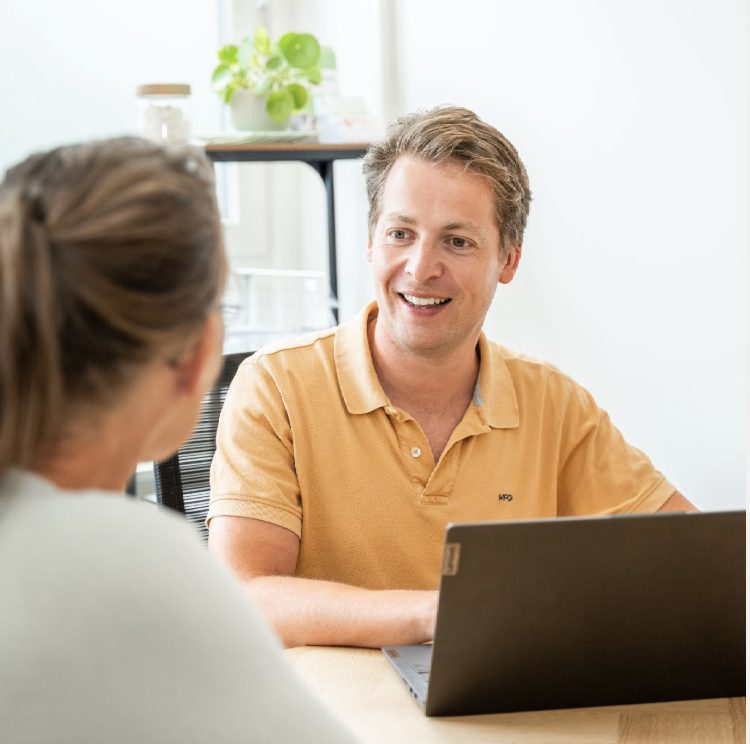 Een gesprek tussen een diëtist en een cliënt
